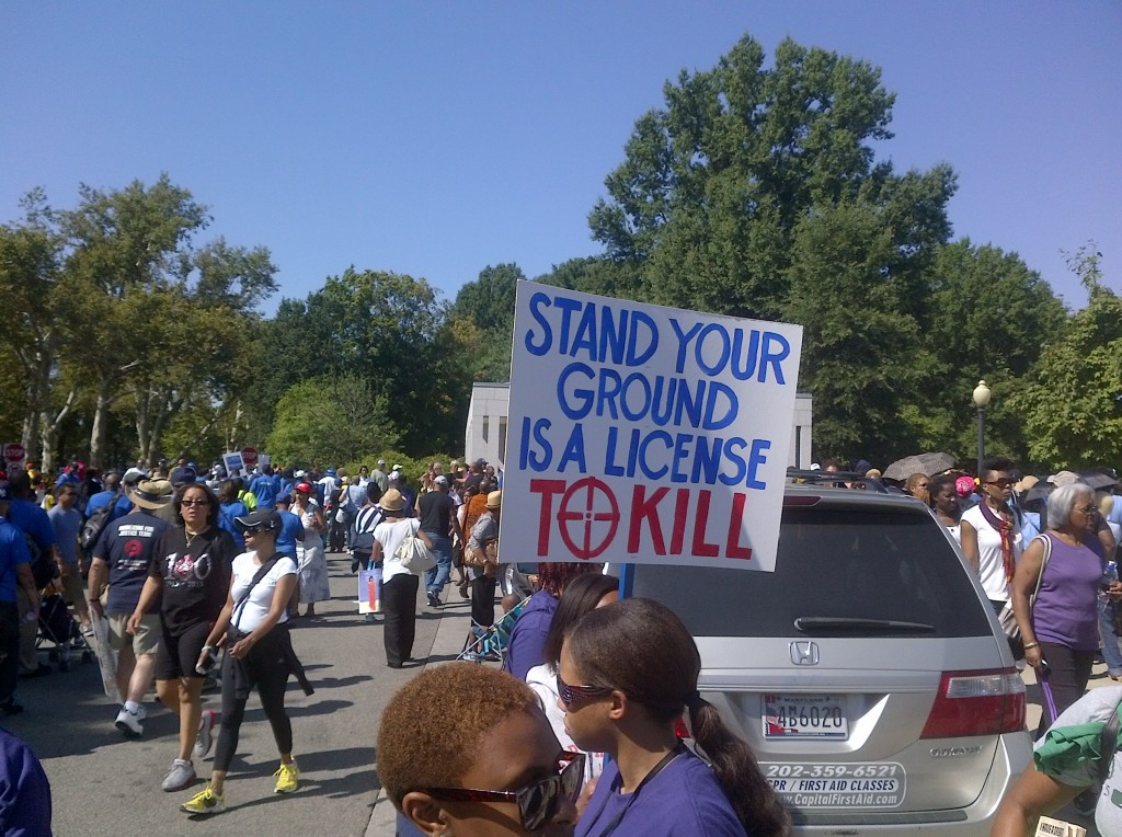 anti-Stand Your Ground sign at march 