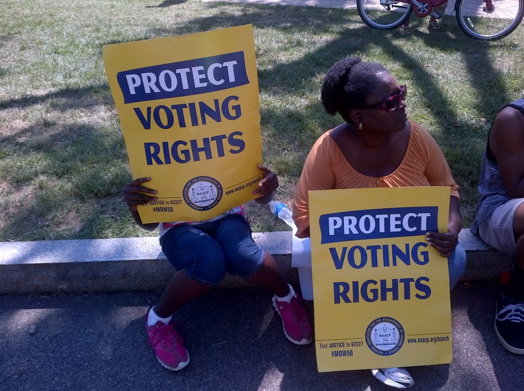 Voting Rights Signs At March 