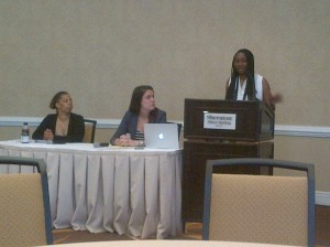 Morning Panel on Monetization with Ella Rucker and Crystal Duncan. Jessica Ann Mitchell moderating