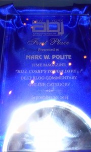 Marc Polite wins Best Blog Commentary via NYABJ Gala 2014 