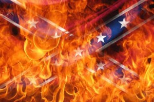 Burning Rebel Flag