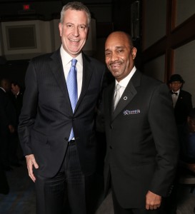 NYC Mayor Bill De Blasio and 100 Black Men, Inc President Michael J. Garner (Photo: Jamel Martin) 