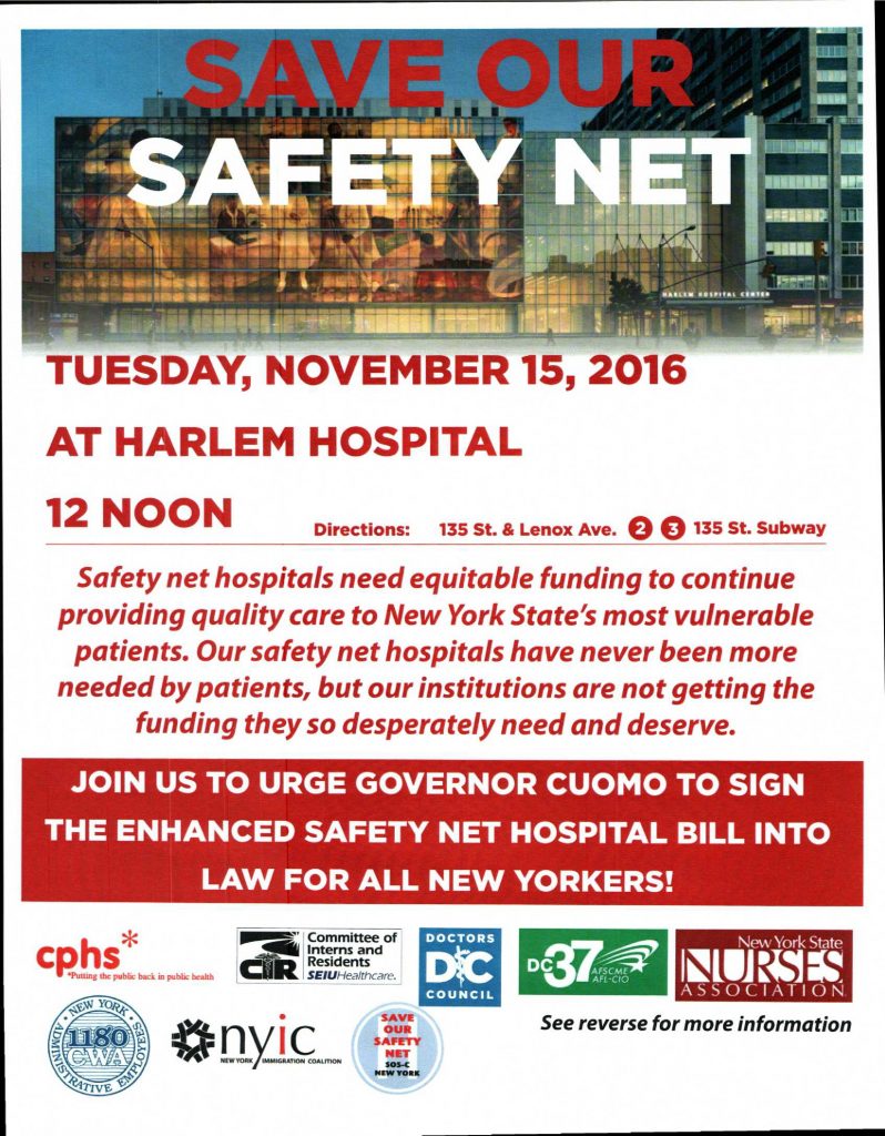 Press Conference At Harlem Hospital November 15th